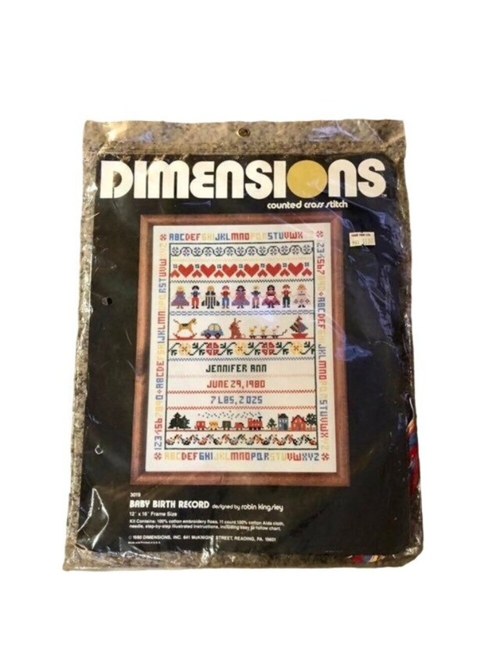 1980 Dimensions Cross Stitch Birth Record NEW